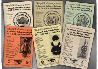 Einige Flyer der ersten Jahre zusammengefasst in einer Collage. Im Premierenjahr 1982 gab es noch kein Flyer.