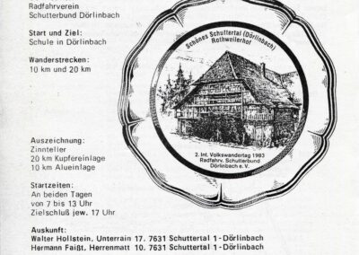Programm zur 750-Jahrfeier von Dörlinbach im Schuttertal im August 1975. Auf dem Deckblatt ist der Rothweilerhof abgebildet.