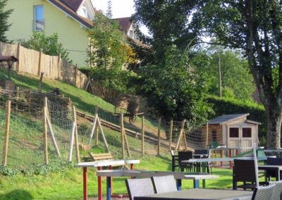 Dem Streichelzoo auf der Pit-Pat-Anlage folgte eine Tiergehege für Kängurus. Das Gehege grenzt direkt an den Spielparcours an.