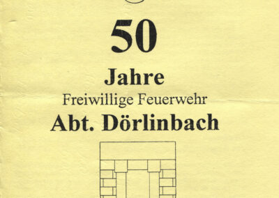 Vom 15. bis 17. Juni 1996 feierte die Feuerwehr ihr 50-jähriges Bestehen (Deckblatt des Festprogramms).