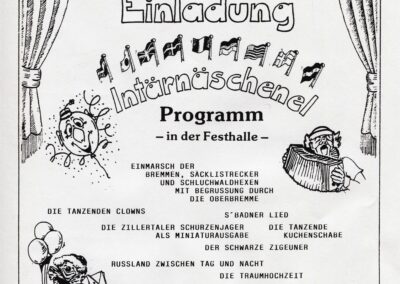 Einladung und Anhang für das Amtliche Verkündigungsblatt zum Zunftabend 1996.