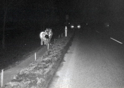 März 1986: Eindrücke von den nächtlichen Einsätzen der AG entlang der Landesstraße 102 zwischen Dörlinbach und Schweighausen.