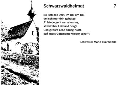 „Schwarzwaldheimat“ Gedicht von Schwester Maria Ilka Wehrle