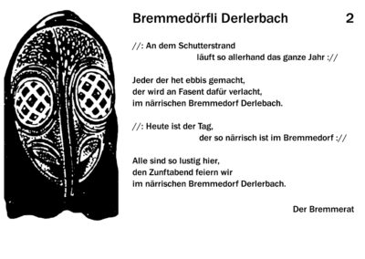 „Bremmedörfli Derlerbach“ Zunftlied vom Bremmerat