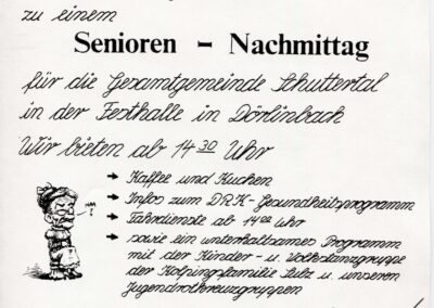 März 1985: Anhang im Verkündigungsblatt der Gemeinde Schuttertal. Das Unterhaltungsprogramm war von Anfang an abwechslungsreich.