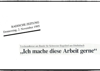 Nach der Ordensverleihung: Die Schlagzeilen in der Heimatpresse. Die gebürtige Dörlinbacherin: „Ich mache diese Arbeit gerne.“