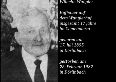 Wilhelm Wangler (1895 bis 1982) / Hofbauer auf dem Wanglerhof und Gemeinderat