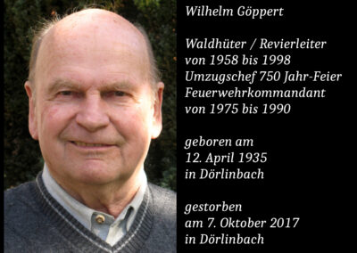 Wilhelm Göppert (1935 bis 2017) / Revierleiter (Waldhüter)