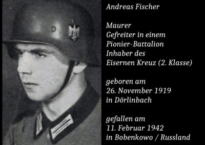 Andreas Fischer (1919 bis 1942) / Maurer und Gefreiter