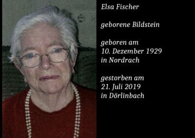 Elsa Fischer geborene Bildstein (1929 bis 2019)