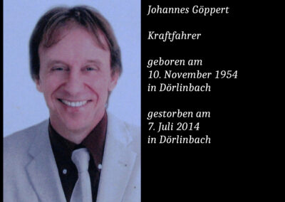 Johannes Göppert (1954 bis 2014) / Kraftfahrer