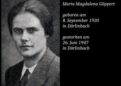 Maria Magdalena Göppert (1920 bis 1947)