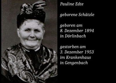 Pauline Edte geborene Schätzle (1894 bis 1953)