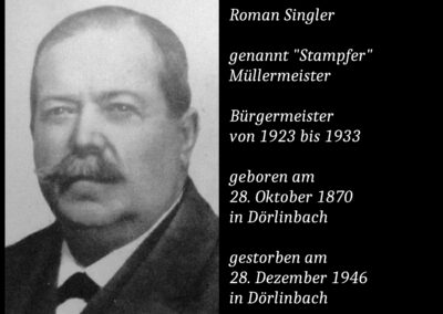 Bürgermeister Roman Singler (1870 bis 1946) / Müllermeister