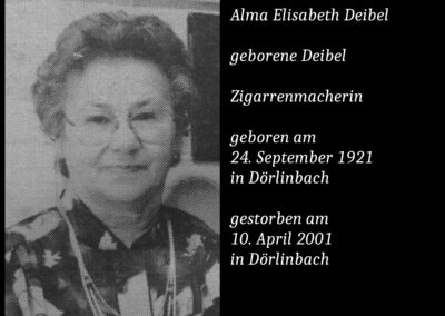 Alma Elisabeth Deibel geborene Deibel (1921 bis 2001) / Zigarrenmacherin