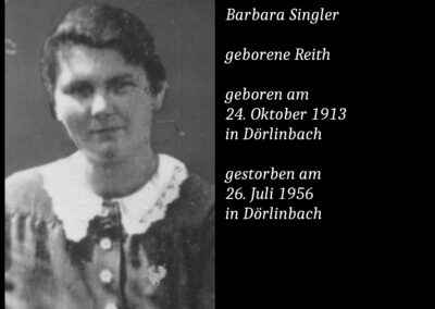 Barbara Singler geborene Reith (1913 bis 1956)