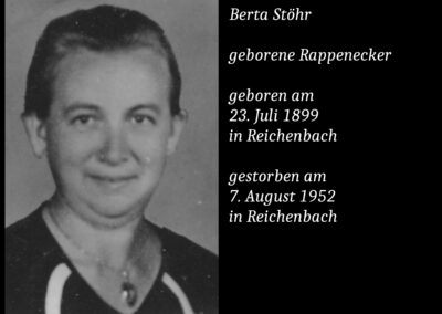 Berta Stöhr geborene Rappenecker (1899 bis 1952)