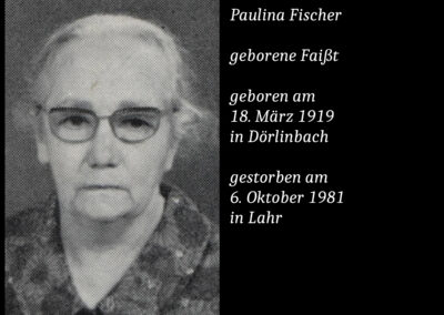 Paulina Fischer geborene Faißt (1919 bis 1981)