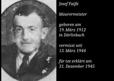 Josef Faißt (1912 bis 1944) / Maurermeister
