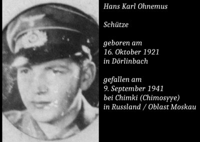 Hans Karl Ohnemus (1921 bis 1941) / Schütze