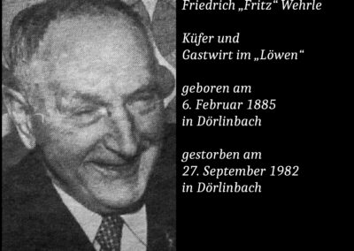 Friedrich „Fritz“ Wehrle (1885 bis 1982) / Gastwirt im „Löwen“