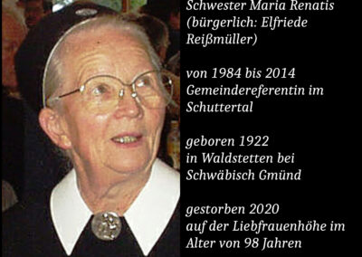 Schwester Maria Renatis / bürgerlich Elfriede Reißmüller (1922 bis 2020) / Schönstätter Marienschwester