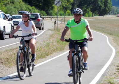 Impressionen von der Einweihung des Geh- und Radwegs am 12. August 2022. Jungfernfahrt von Schweighausen nach Dörlinbach.