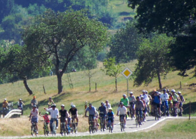 Impressionen von der Einweihung des Geh- und Radwegs am 12. August 2022. Jungfernfahrt von Schweighausen nach Dörlinbach.