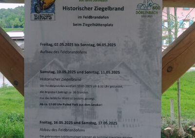 Das Programm zur Jubiläumsaktion der Dörlinbach Bikers. Fertige Jubiläumsziegel können ab Samstag, 17. Mai, erworben werden.