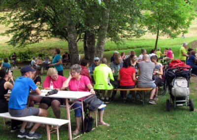 Musikalische Familienwanderung: Impressionen vom Ausklang an der Prinschbachhütte.