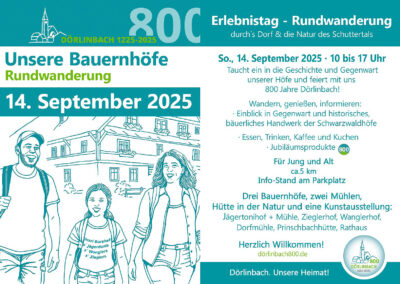 Die gezielte Werbung für die Rundwanderung „Unsere Bauernhöfe“ ist angelaufen. Weit über 1.500 Besucherinnen und Besucher werden erwartet.