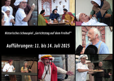 Ab sofort erhältlich: Film über das historische Schauspiel „Gerichtstag auf dem Freihof“. Erhältlich für 25 Euro bei Andrea Schwörer, Unterrain 5.