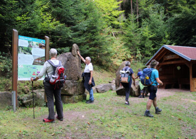 Historische Wanderung: Im Mittelpunkt stand zunächst der Alte Kirchweg, der die Gruppe vorbei am neuen Outdoor-Rahmen und der Sandgrubenhütte führte.
