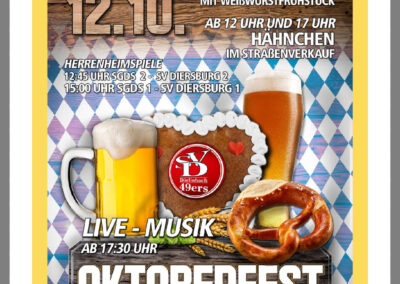 Sonntag, 12. Oktober: Der Sportverein lädt zum Oktoberfest ins „Schluchwaldstadl“ ein. Um 10 Uhr fällt der Startschuss mit dem traditionellen Frühschoppen.