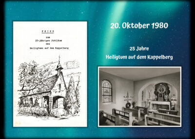 „Meilensteine“ unserer Kapelle von Ende 1954 bis Oktober 2025.