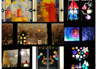 Weihnachten 2025 in Dörlinbach: Adventsfenster – wie immer liebevoll gestaltet! Hier eine Auswahl quer durch den Ort.