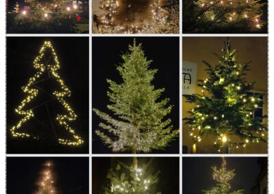 Weihnachten 2025 in Dörlinbach: Eine Auswahl der funkelnden Christbäume im Ort! In diesem Jahr gibt es mehr Weihnachtsbäume als sonst zu bestaunen.