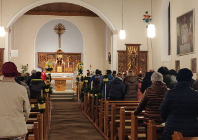 Impressionen vom Vorabendgottesdienst zu Palmsonntag mit Palmweihe in der Pfarrkirche St. Johannes.