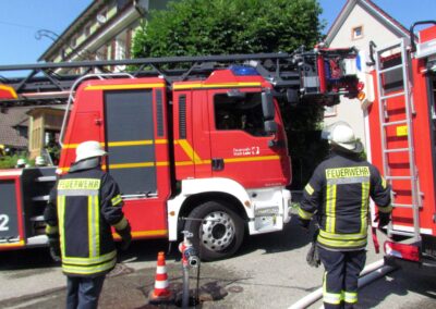 Impressionen von der großen Schauübung rund um das ehemalige Gasthaus „Löwen“.