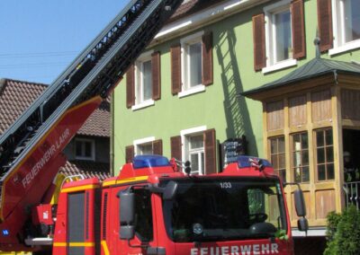 Impressionen von der großen Schauübung rund um das ehemalige Gasthaus „Löwen“.