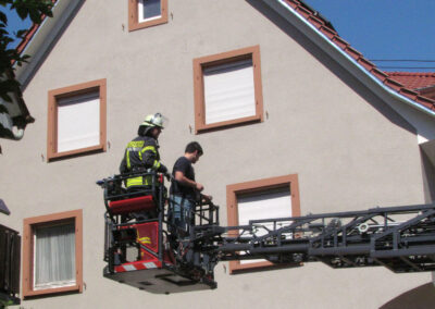 Impressionen von der großen Schauübung rund um das ehemalige Gasthaus „Löwen“.