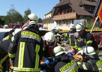 Impressionen von der großen Schauübung rund um das ehemalige Gasthaus „Löwen“.