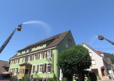 Impressionen von der großen Schauübung rund um das ehemalige Gasthaus „Löwen“.