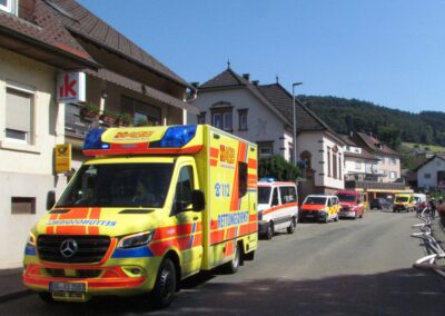 Impressionen von der großen Schauübung rund um das ehemalige Gasthaus „Löwen“.