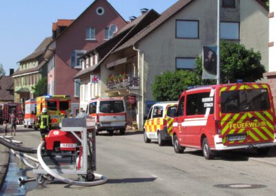 Impressionen von der großen Schauübung rund um das ehemalige Gasthaus „Löwen“.