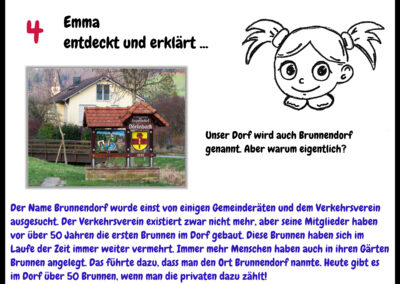 Emma entdeckt und erklärt das Brunnendorf.