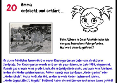 Emma entdeckt und erklärt ein altes Kinderschulfoto.