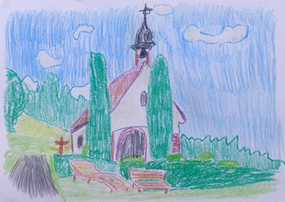 Kapelle auf dem Kappelberg, gemalt von Emma, 9 Jahre