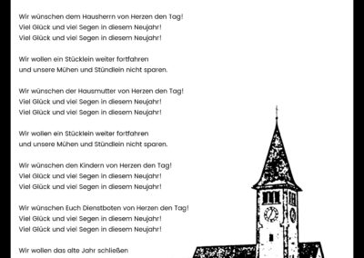 Das Dörlinbacher Neujahrslied in der Version wie es im Dörlinbacher Heimatbuch auf Seite 317 zu finden ist. So wird es bis heute noch gesungen.